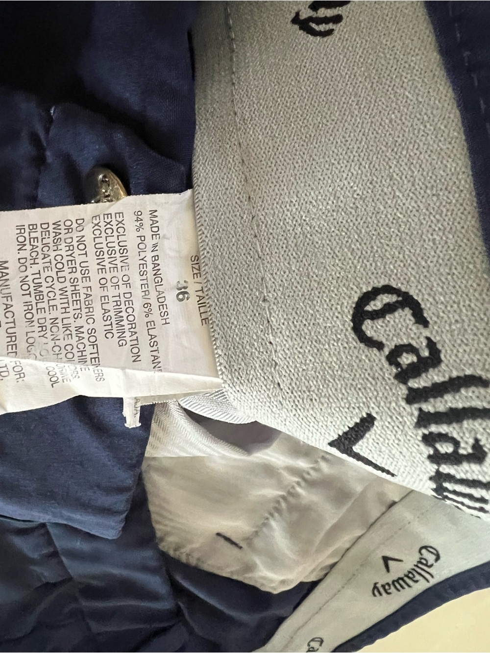 Callaway Men’s Navy Performance Golf Shorts Size 36 Stretch Flat Front - Picture 3 of 8